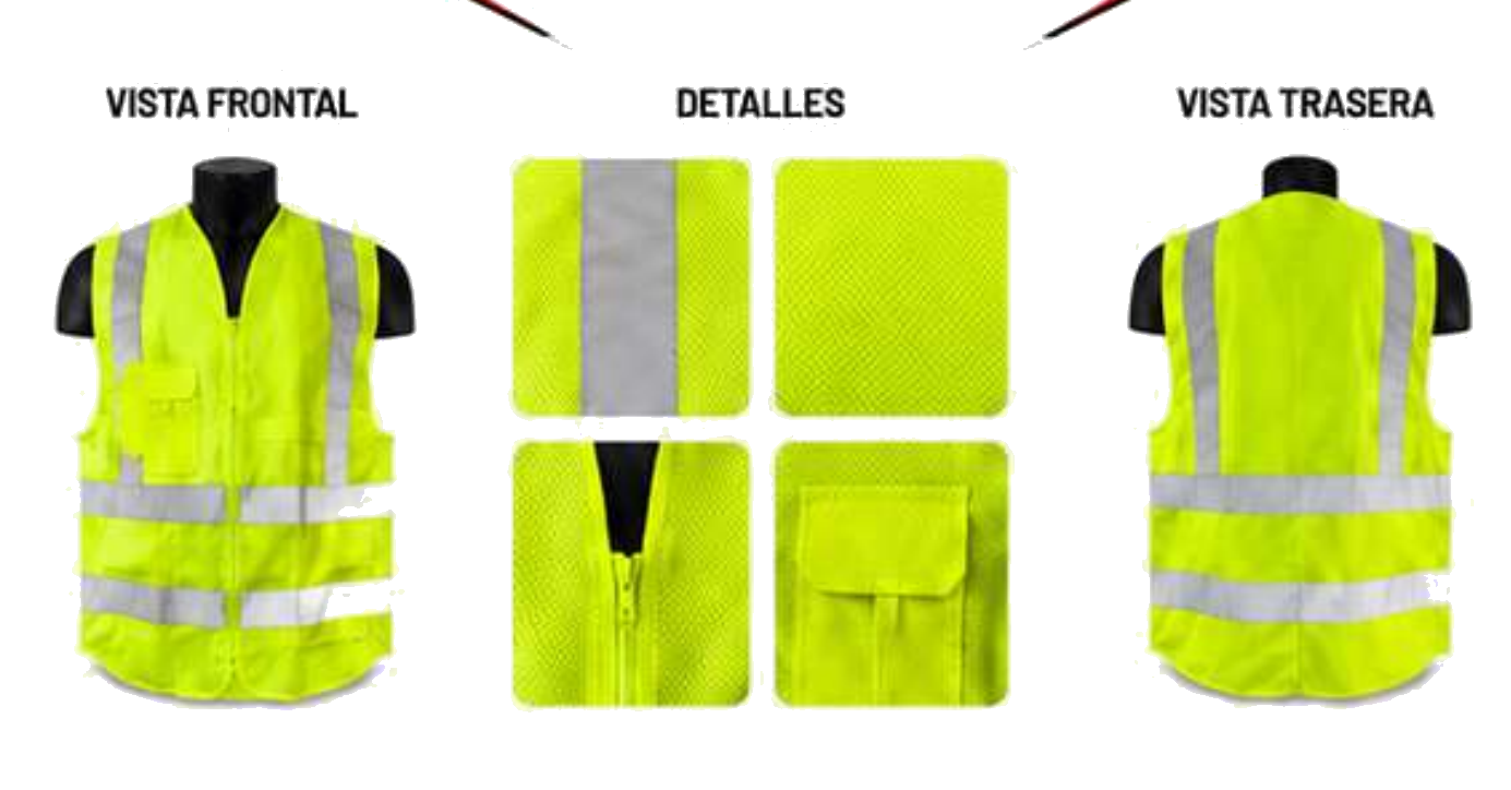 Chaleco Alta Visibilidad Clase 4 — Detalles