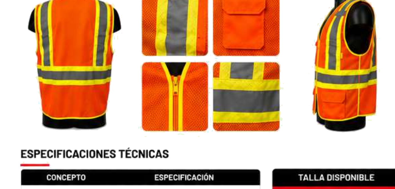 Chaleco Alta Visibilidad Clase 5 — Detalles