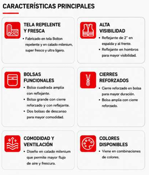 Chaleco Regio — Características