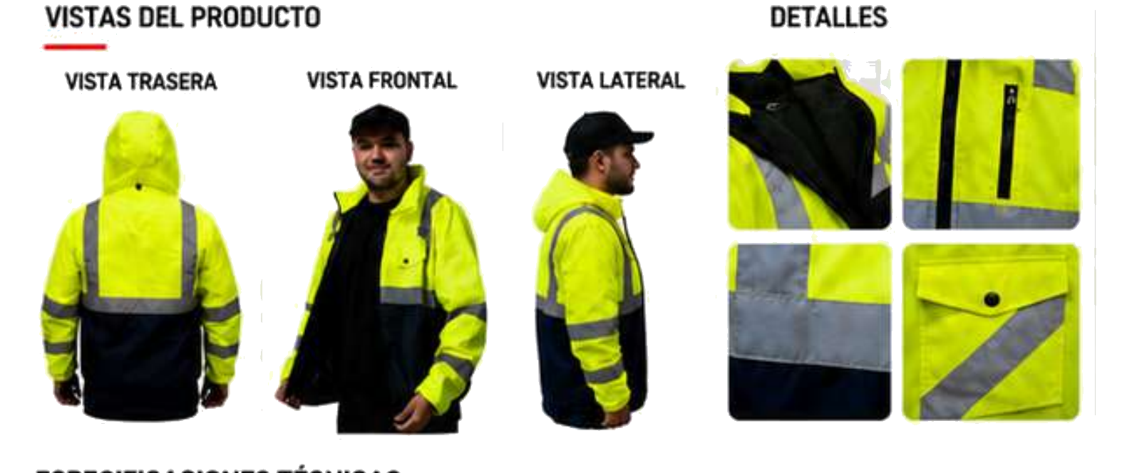 Chamarra Polar de Alta Visibilidad — Detalles