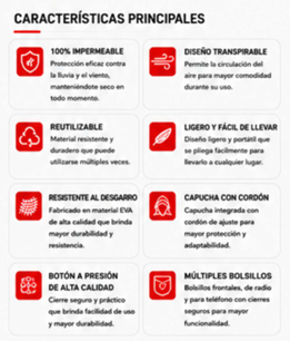 Impermeable Reutilizable — Características