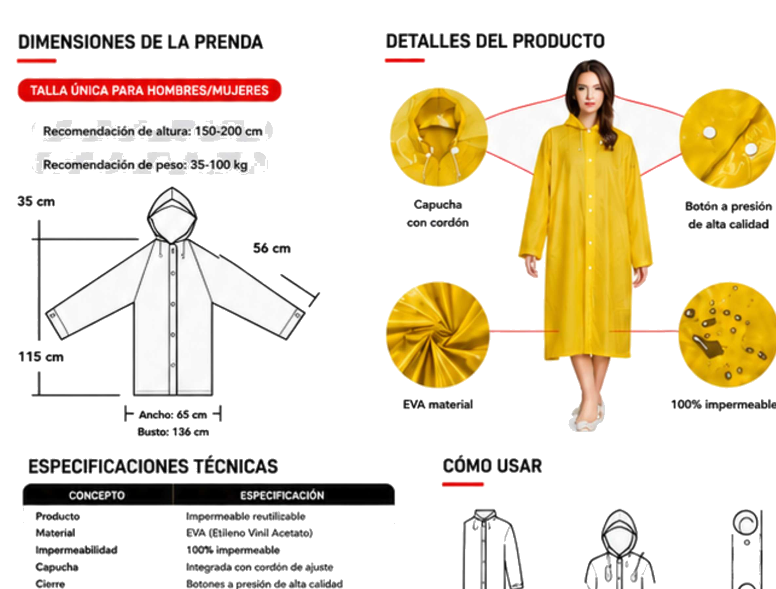 Impermeable Reutilizable — Detalles