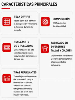 Playera Reflejante — Características