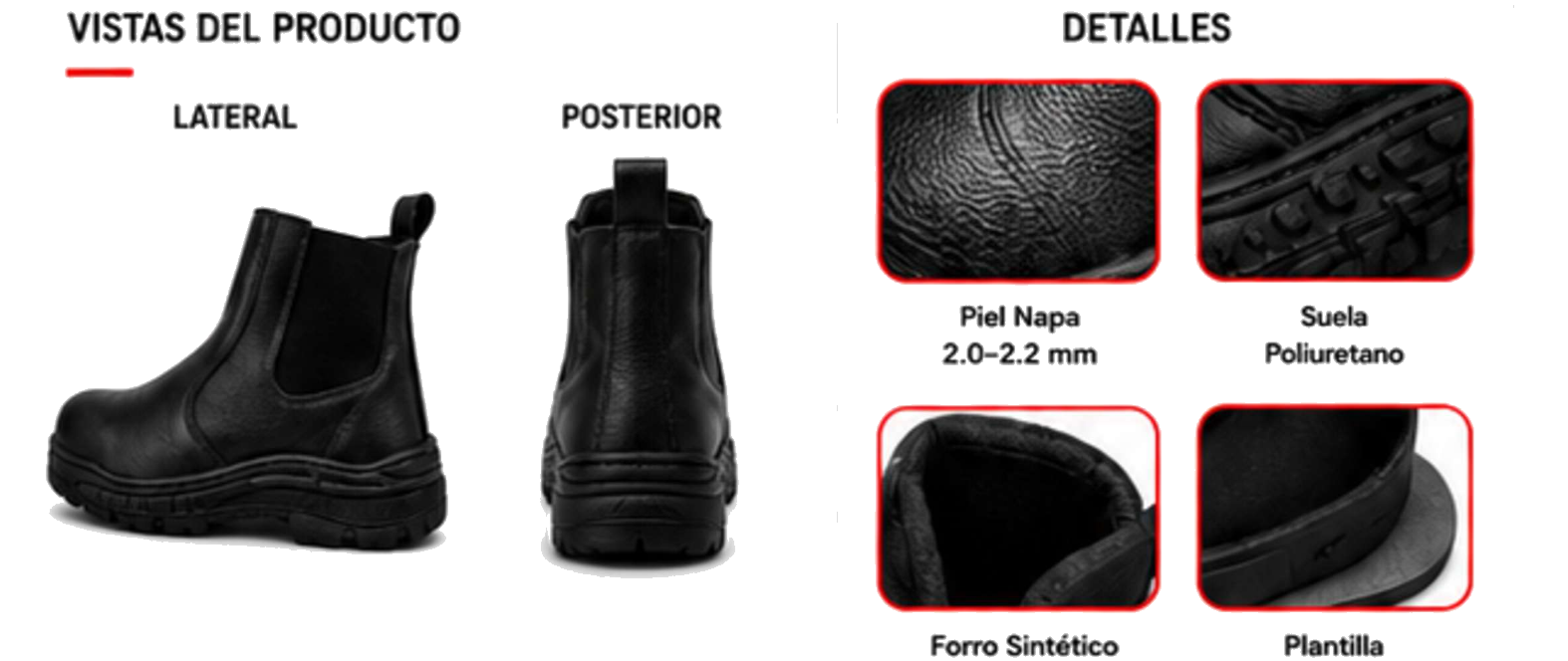 Bota Terminator — Detalles