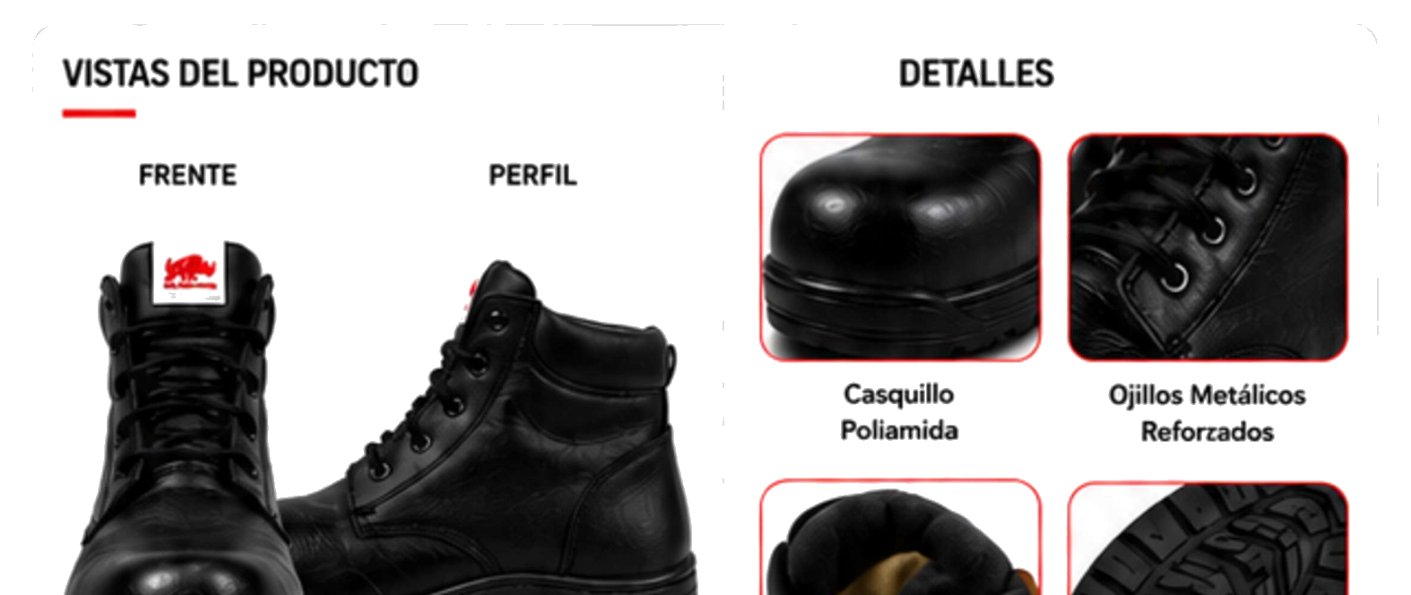 Botas The RedRhino — Detalles