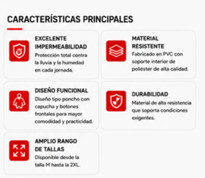 Capamanga Impermeable — Características