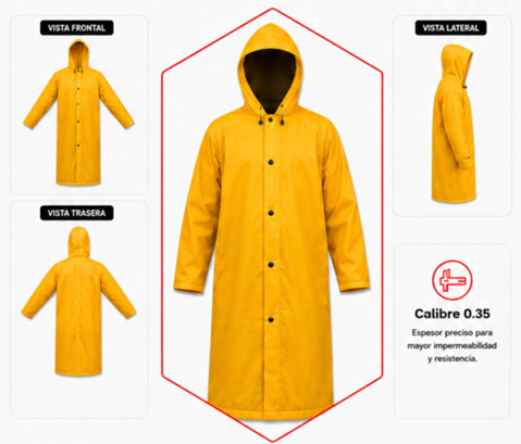 Gabardina Impermeable Sin Reflejantes