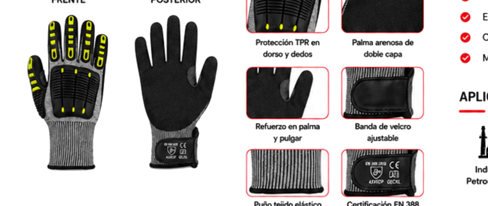 Guante Anti-Impacto y Anti-Corte — Detalles